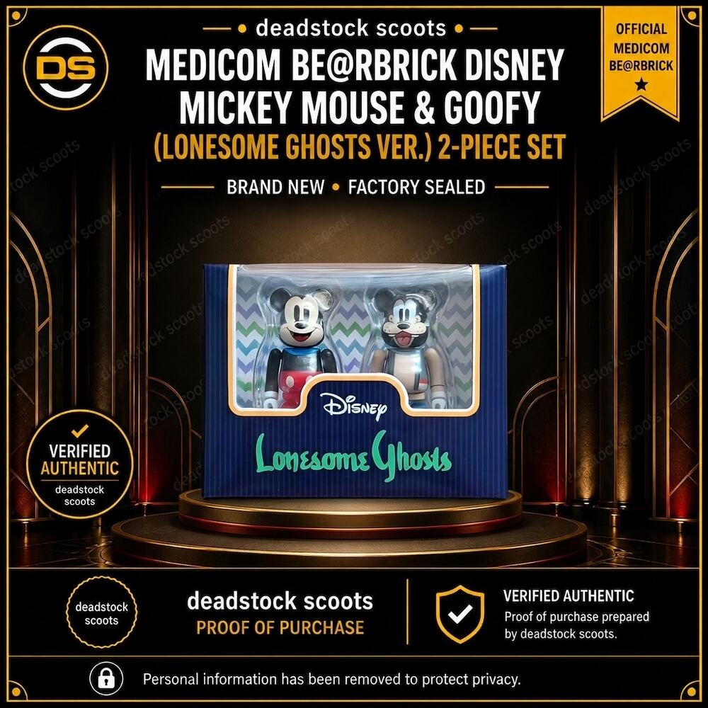 Medicom BE@RBRICK Disney Mickey Mouse & Goofy Lonesome Ghosts 100% 2-Pc Set